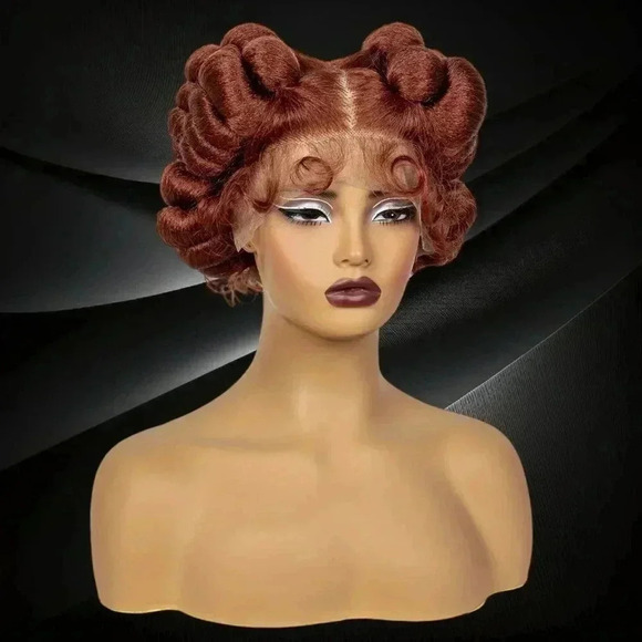 Luxurious 6-Inch Full Lace Braided Wig with Baby Hair -color #350 - Picture 3 of 7